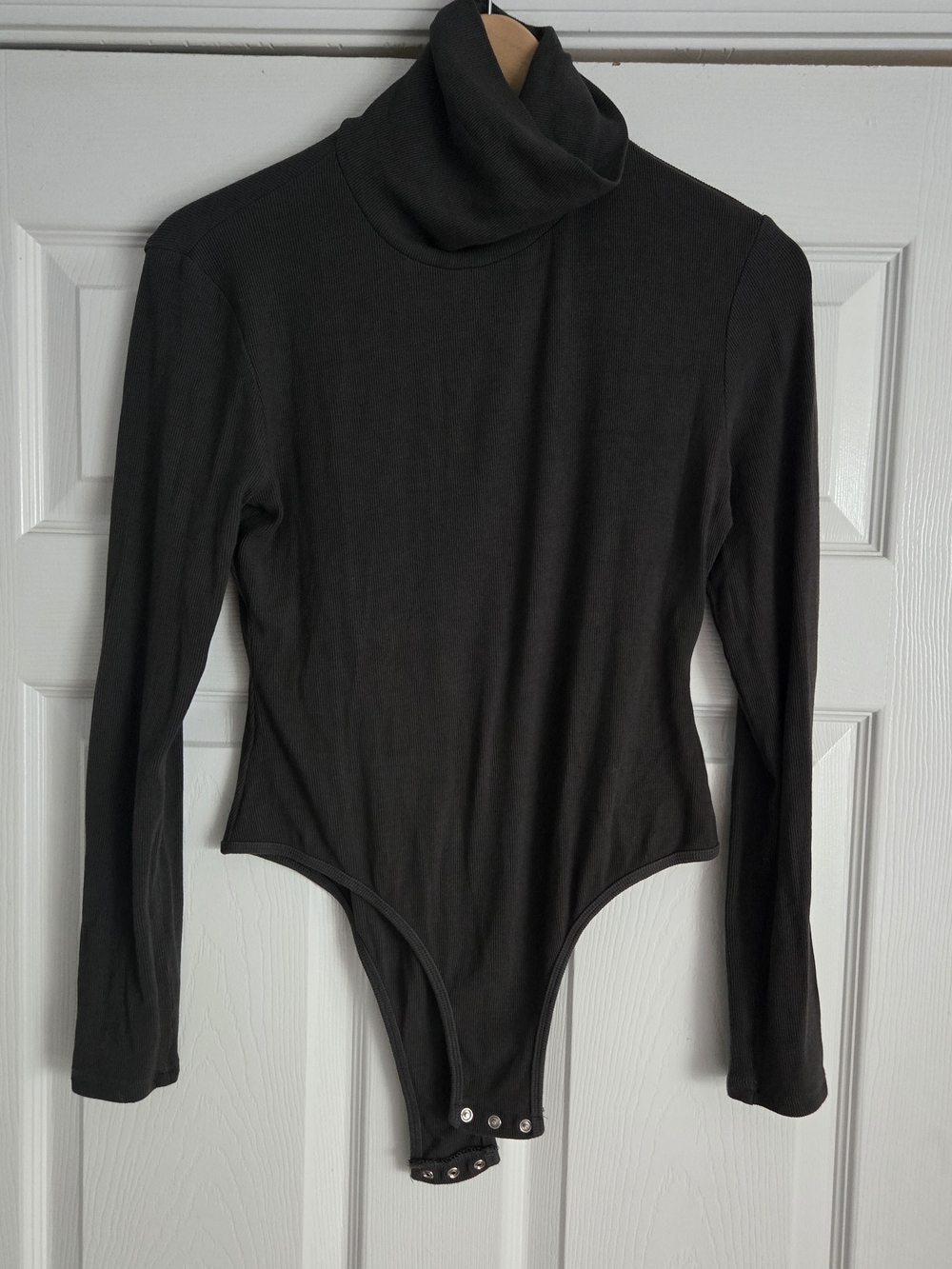 Chocolate Brown Turtleneck Long-Sleeve Bodysuit